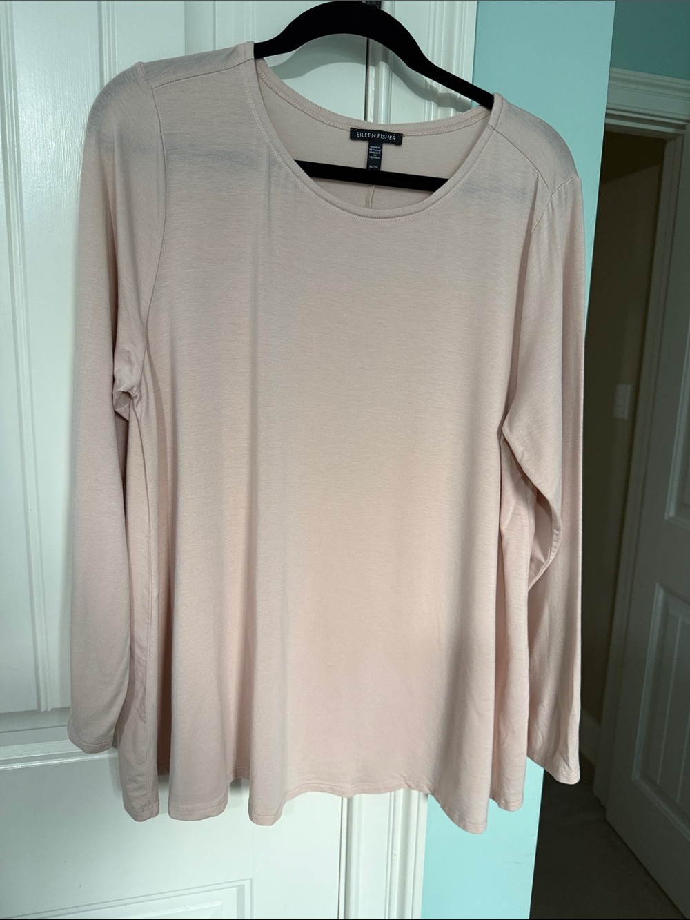 Eileen Fisher Soft Blush Long-Sleeve Crewneck Top